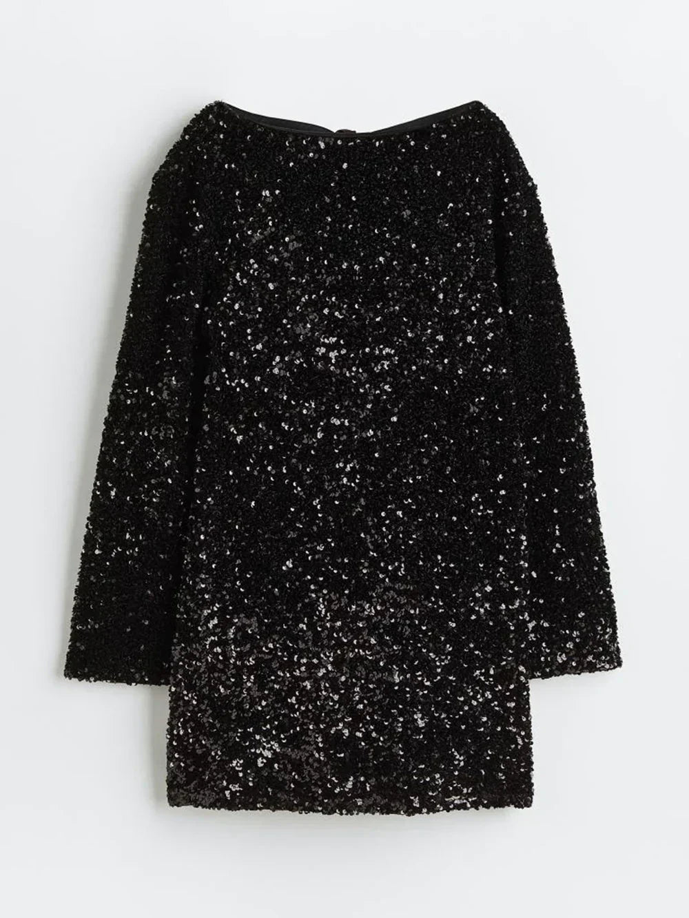 Sequin Bow Back Long Sleeve Mini Dress