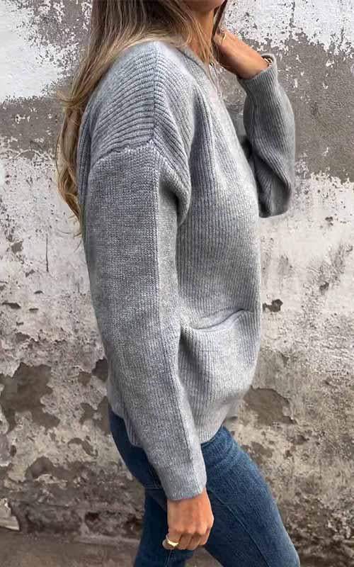 Cozy Zip-Up Knit Jacket with Pockets