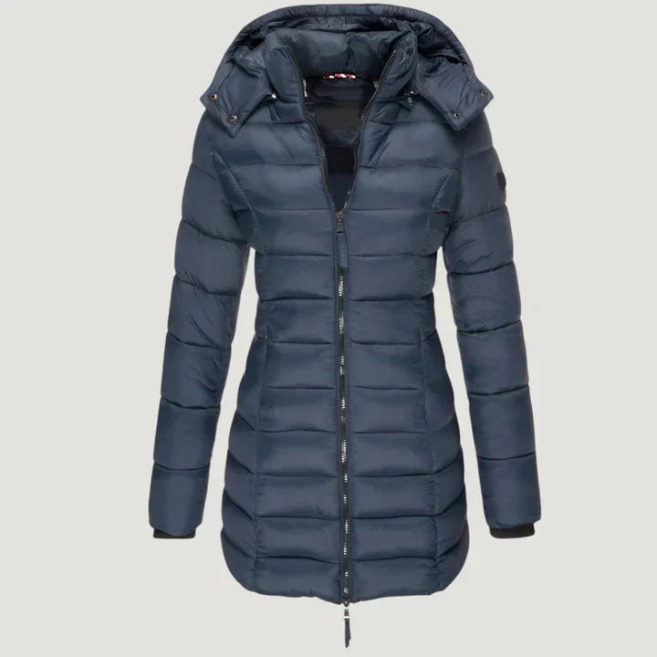 Long Hooded Lightweight Puffer Winter Coat