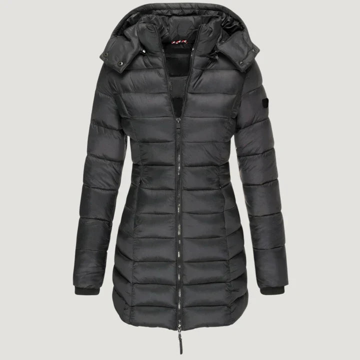Long Hooded Lightweight Puffer Winter Coat