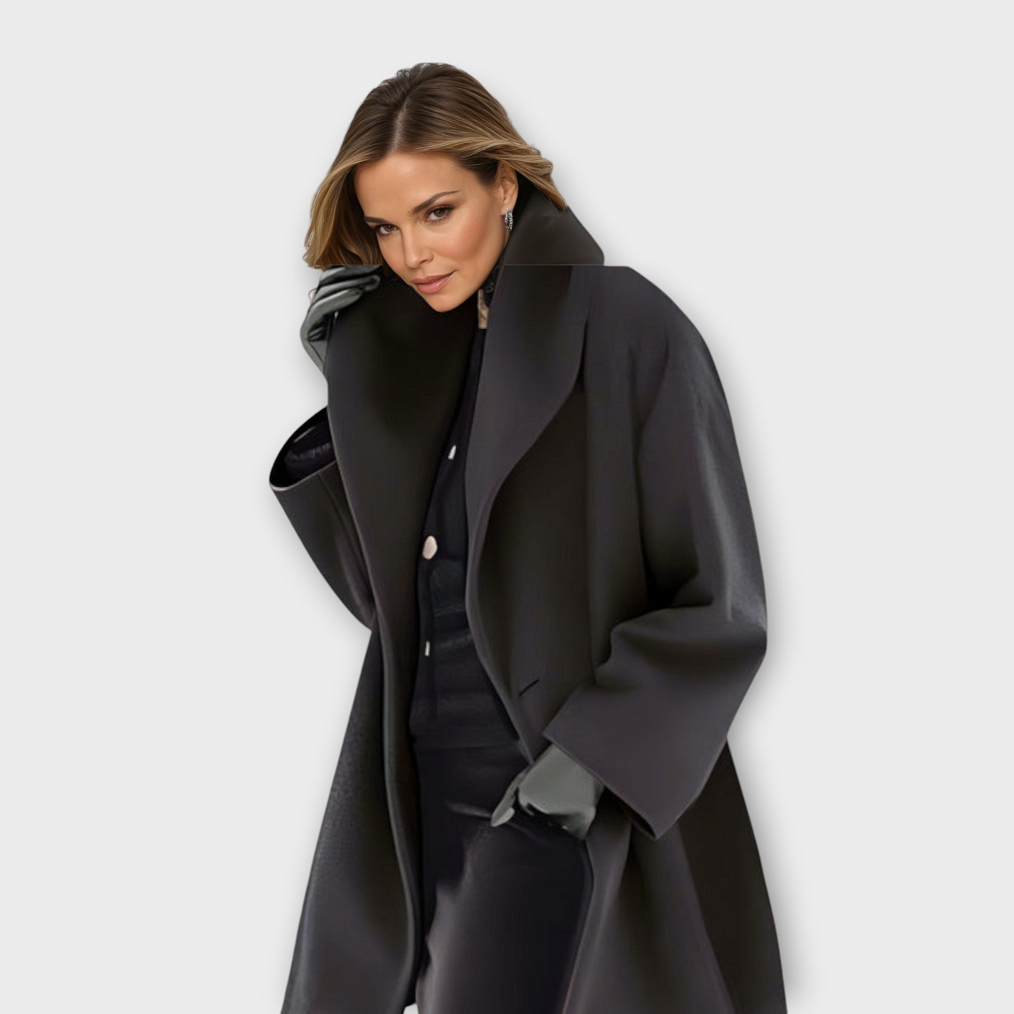 Minimalist Open Front Wool Blend Coat for Elegant Everyday Wear