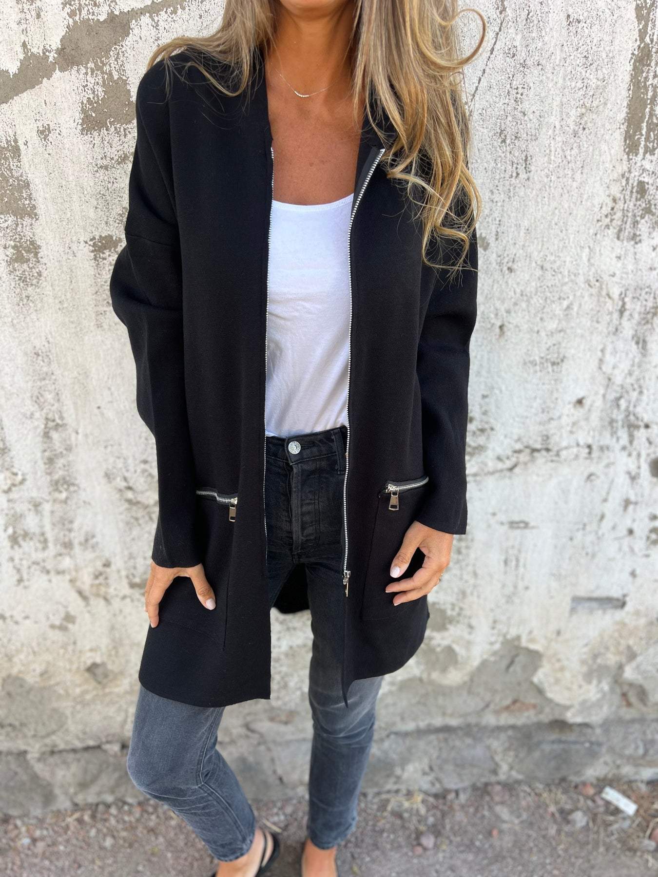 Women’s Open-Front Long Cardigan Coat