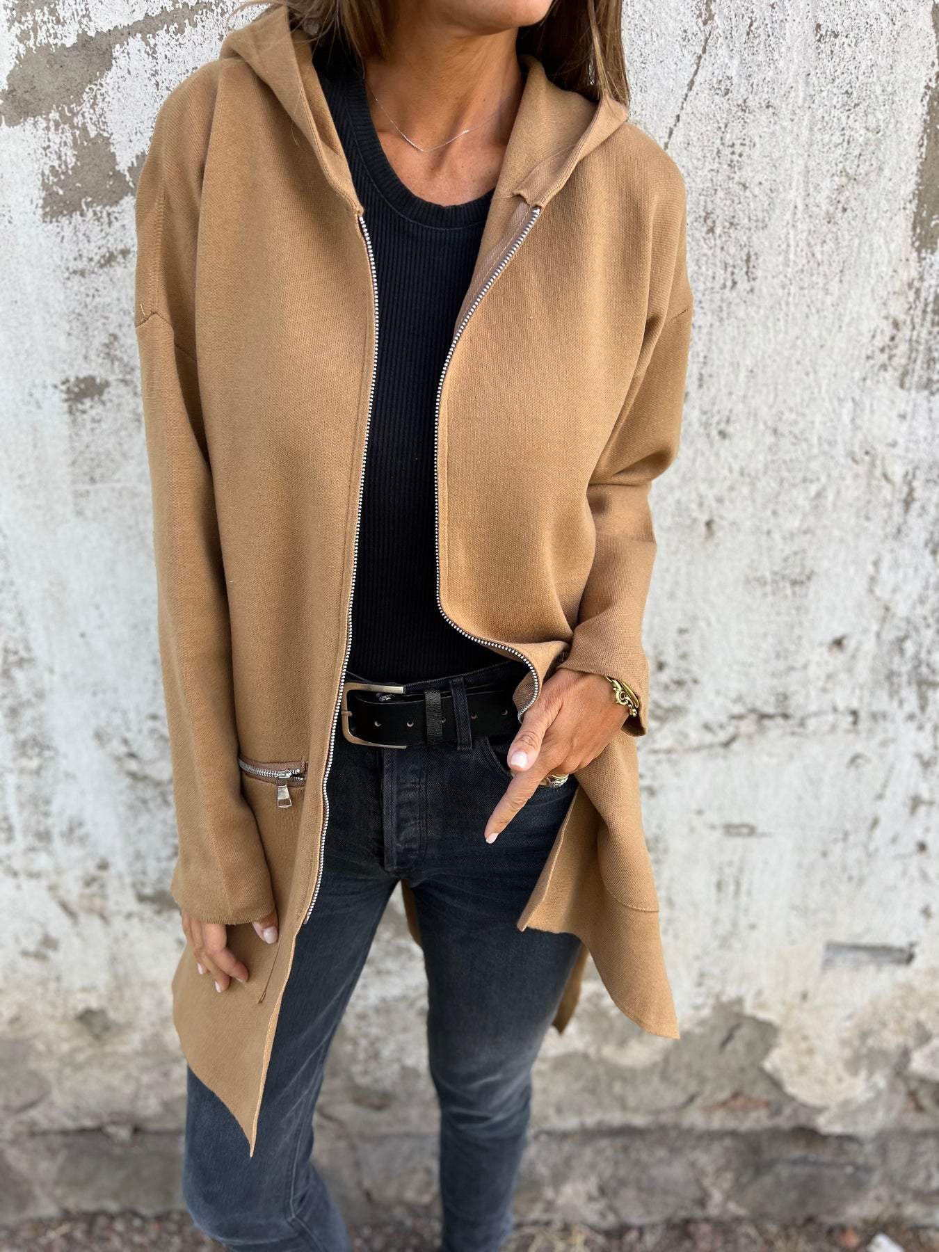 Women’s Open-Front Long Cardigan Coat