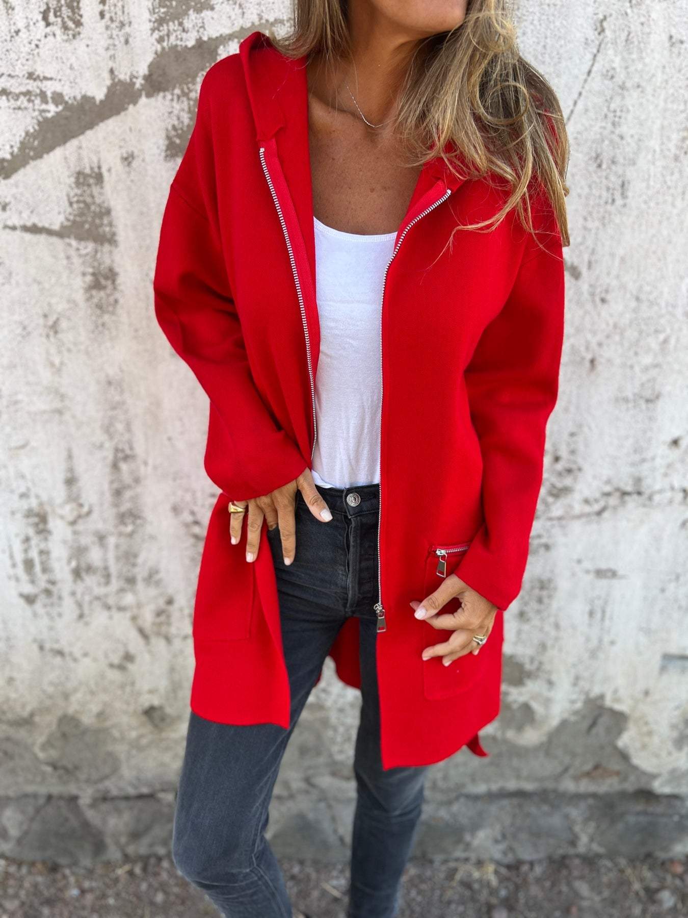 Women’s Open-Front Long Cardigan Coat