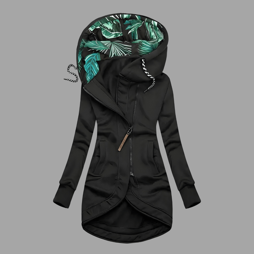 Hooded Asymmetrical Zip Jacket for Stylish Everyday Wear