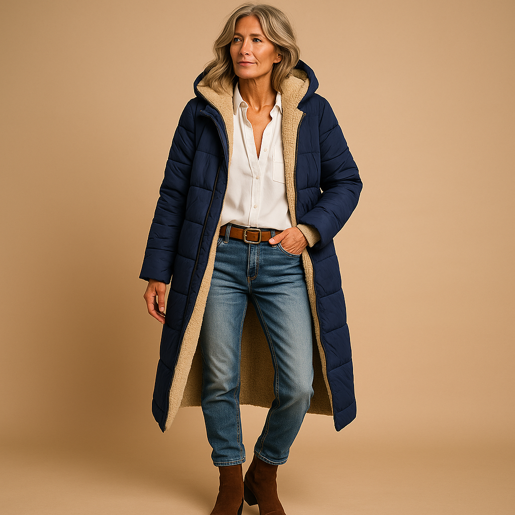 Women’s Long Sherpa-Lined Puffer Coat
