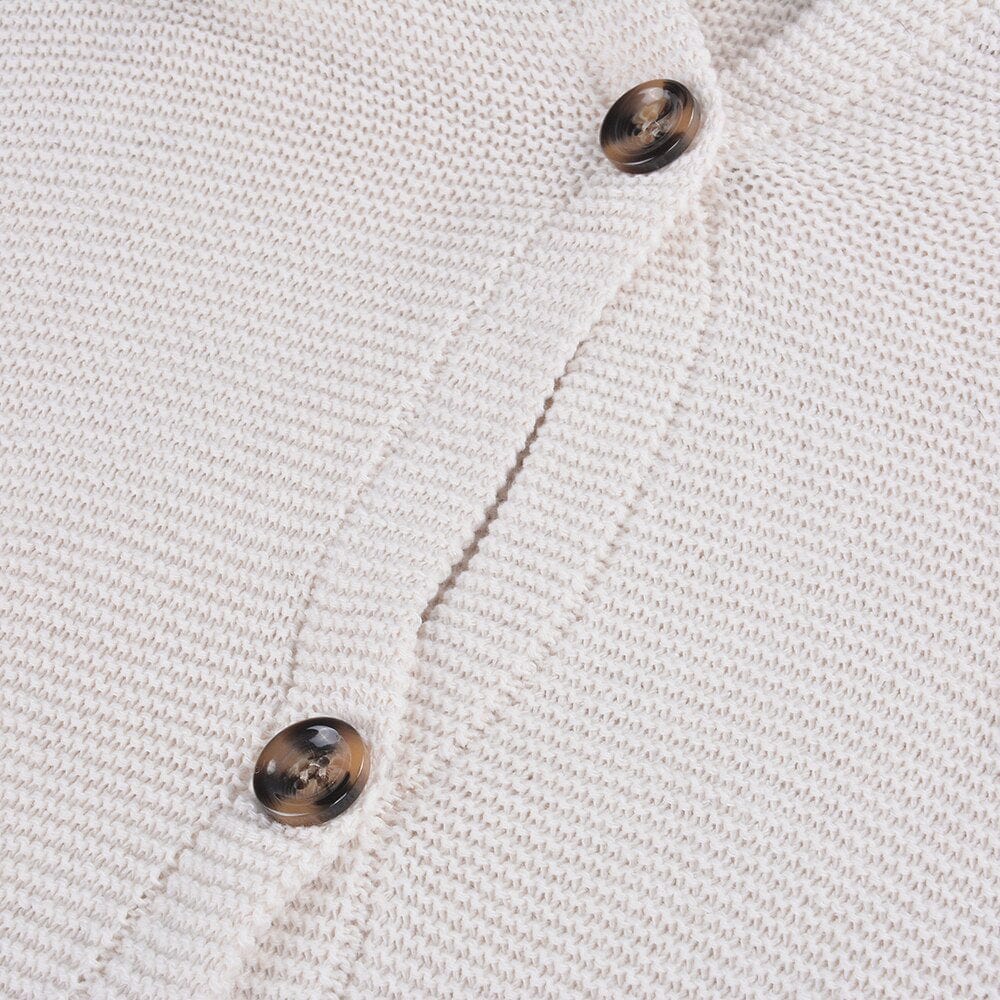 Long Hooded Knit Button Cardigan
