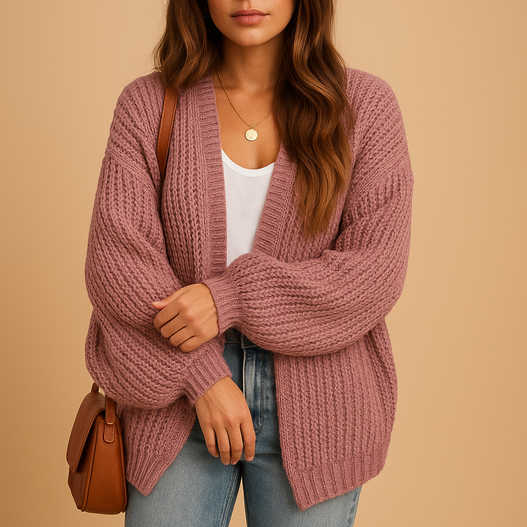 Cozy Chunky Knit Open-Front Cardigan for Women