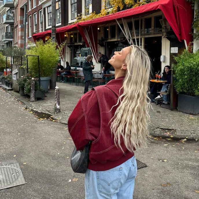 Oversized Faux Leather Bomber Jacket for Street Style Edge