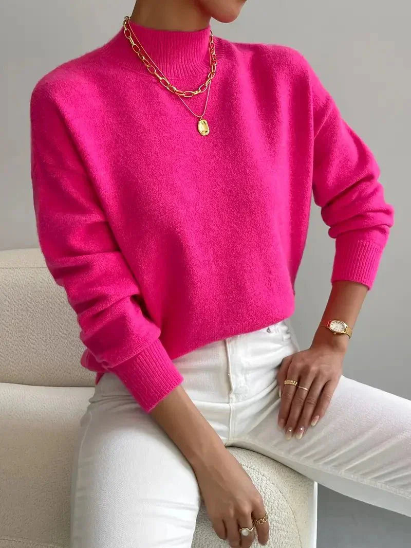 Soft High Neck Knit Sweater for Effortless Everyday Comfort
