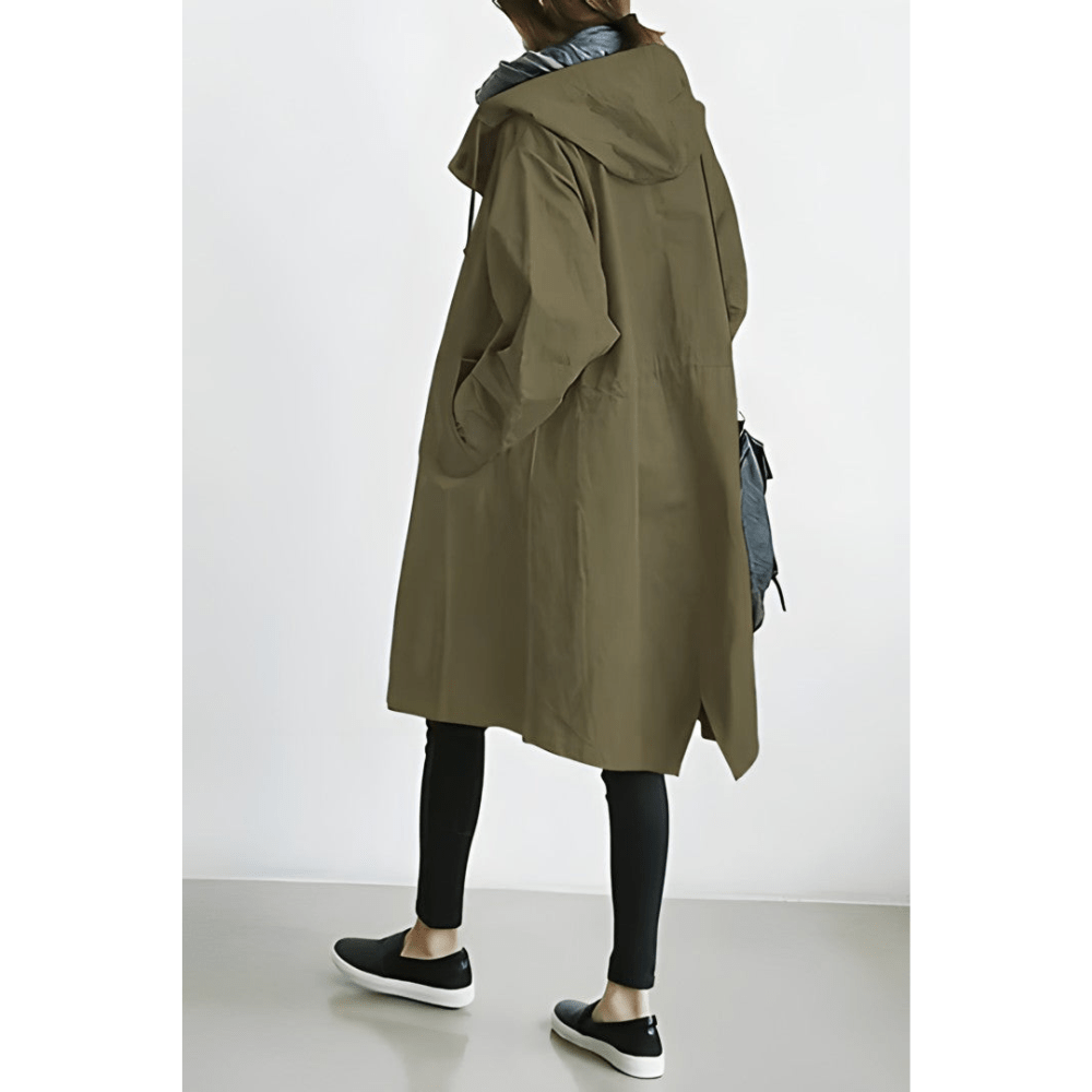 Oversized Hooded Button Front Long Coat for Effortless Layering