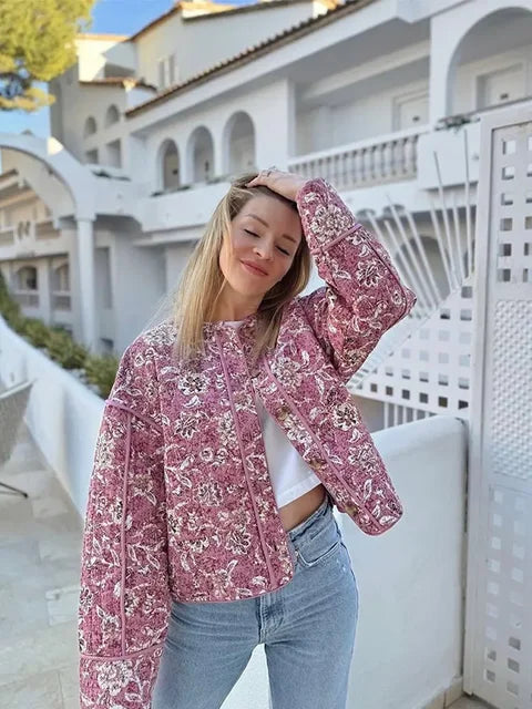 Boho Floral Print Oversized Shirt for Women