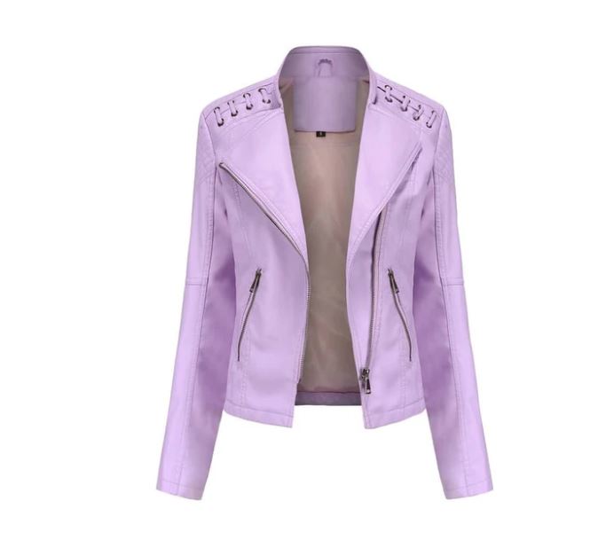 Women’s Faux Leather Moto Biker Jacket