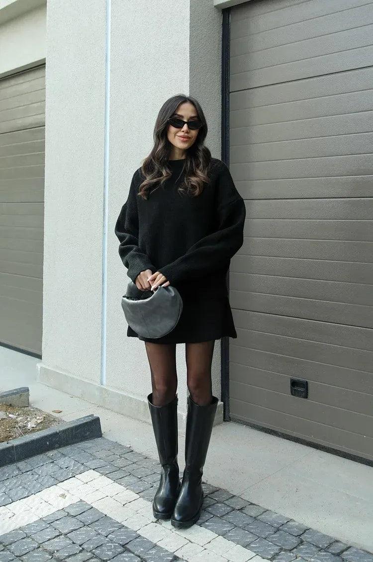 Cozy Knit Sweater and Skirt Set for Women