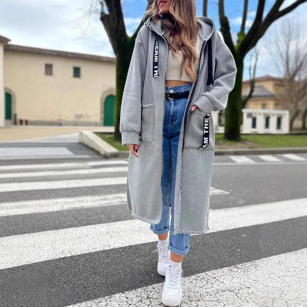 Longline Hooded Sweatshirt Dress for Relaxed Everyday Comfort