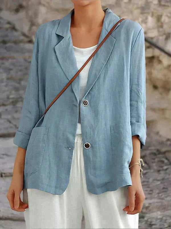 Women’s Relaxed Lightweight Linen-Style Blazer