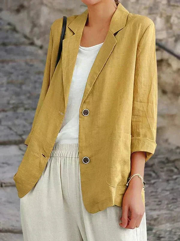 Women’s Relaxed Lightweight Linen-Style Blazer