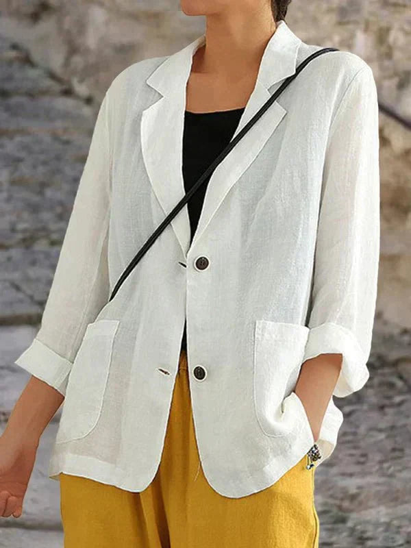 Women’s Relaxed Lightweight Linen-Style Blazer