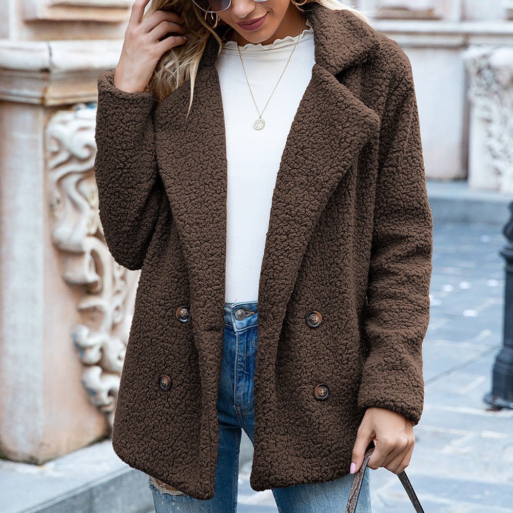 Textured Button Front Teddy Jacket for Cozy Everyday Style