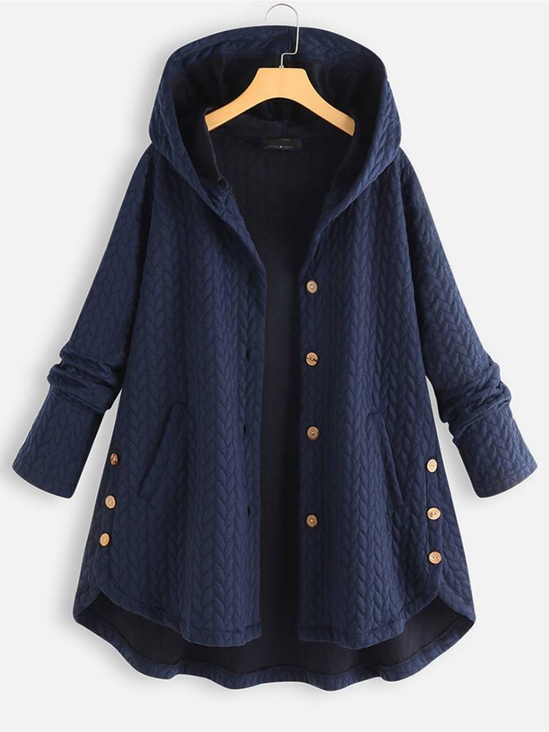 Quilted Hooded Button Jacket for Cozy Everyday Layering