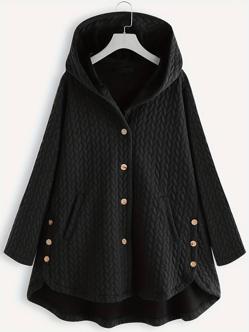 Quilted Hooded Button Jacket for Cozy Everyday Layering