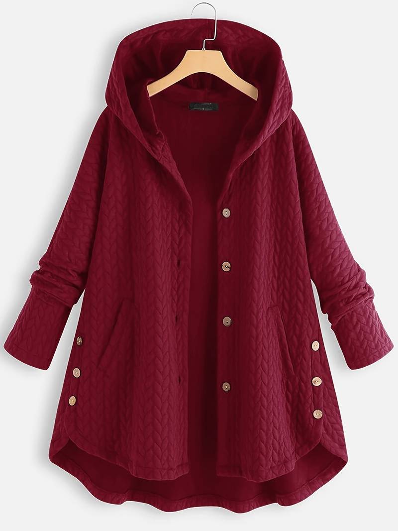 Quilted Hooded Button Jacket for Cozy Everyday Layering