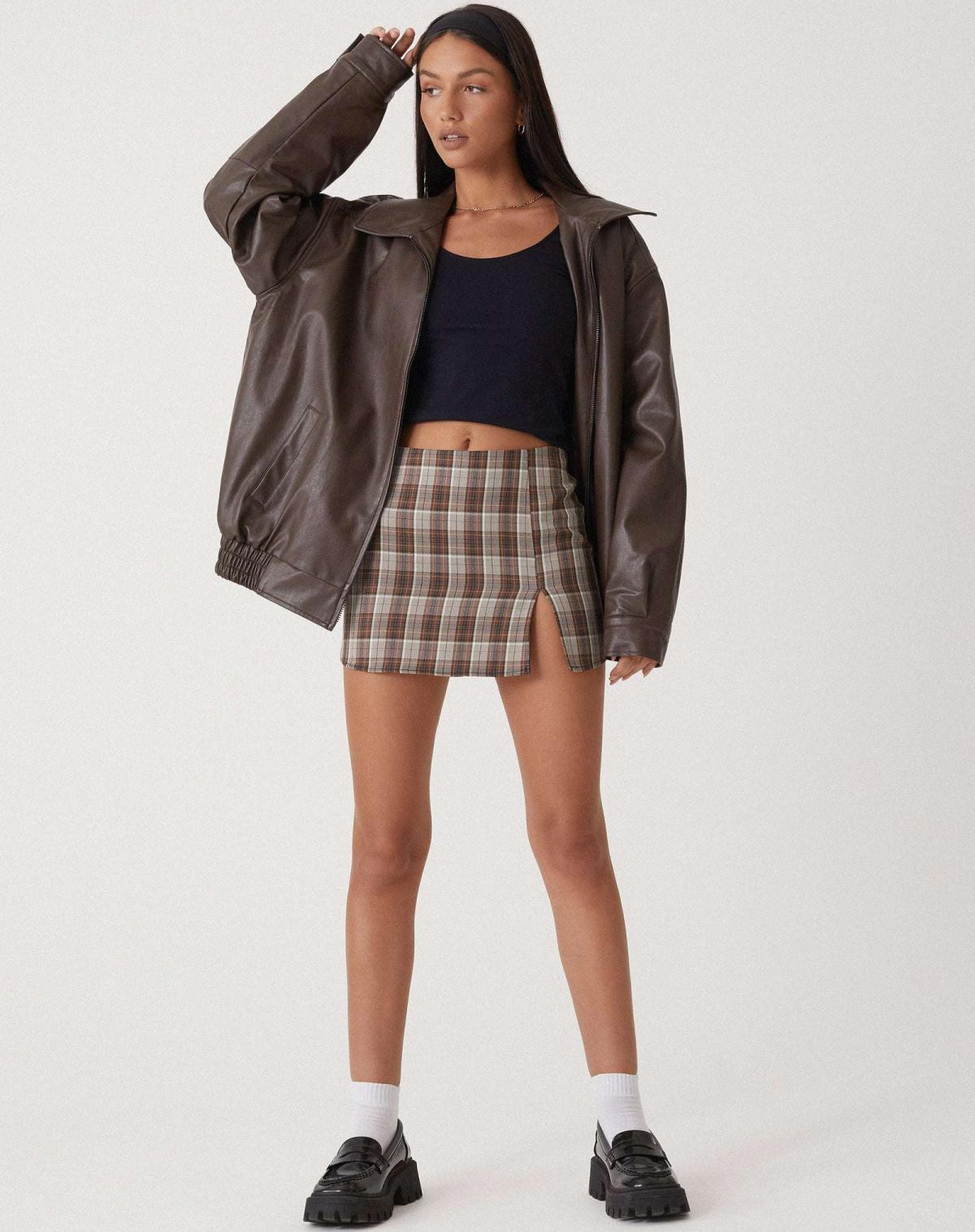 Women’s Oversized Faux Leather Bomber Jacket