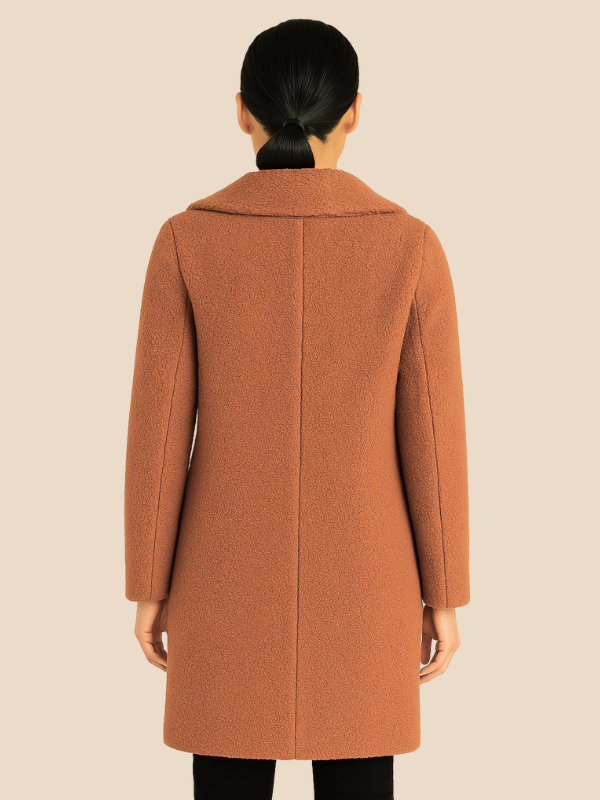 Classic Long Wool Blend Coat with Lapel Collar
