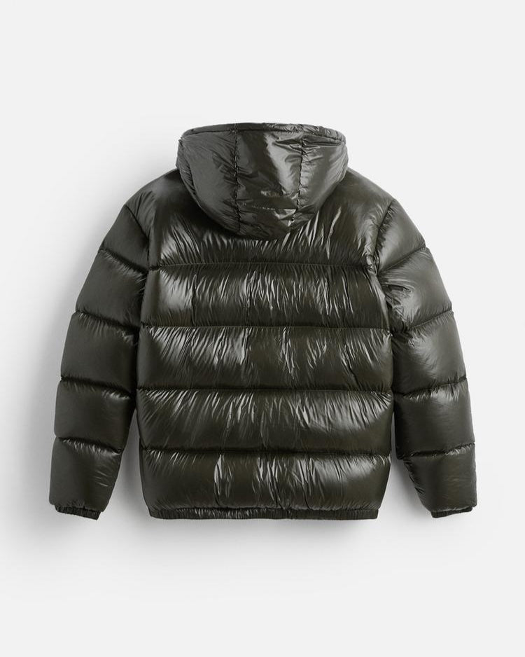 Glossy Hooded Short Puffer Jacket