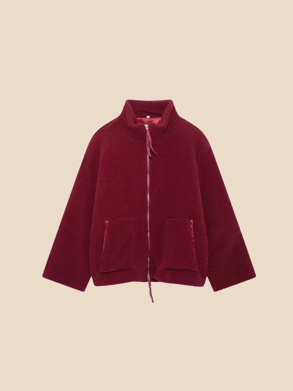 Cozy Zip-Up Fleece Jacket with High Collar