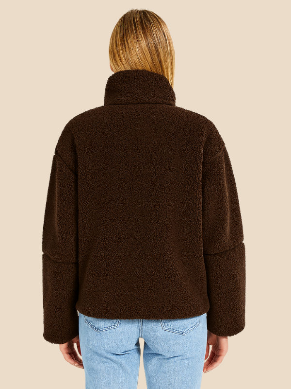 Cozy Zip-Up Fleece Jacket with High Collar