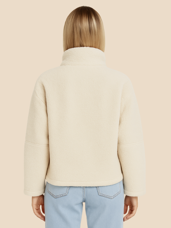 Cozy Zip-Up Fleece Jacket with High Collar