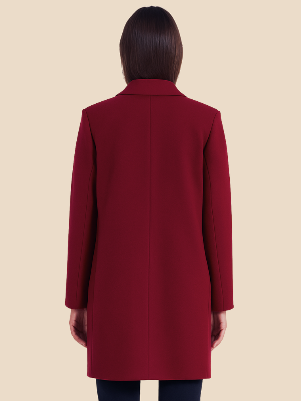 Double-Breasted Wool Blend Blazer Coat