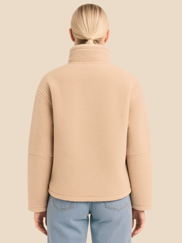 Cozy Zip-Up Fleece Jacket with High Collar