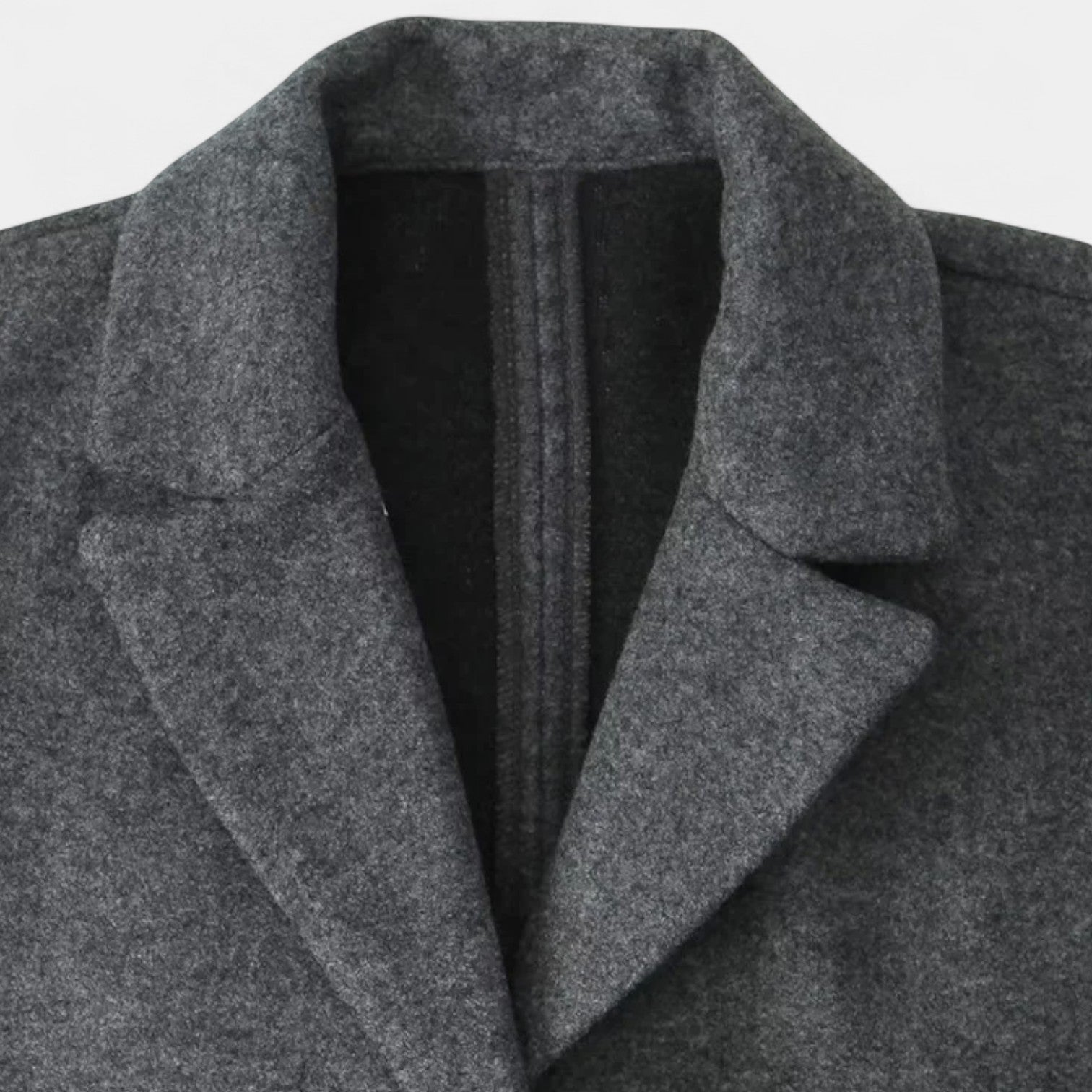 Minimalist Wool Blend Long Coat with Tailored Lapels