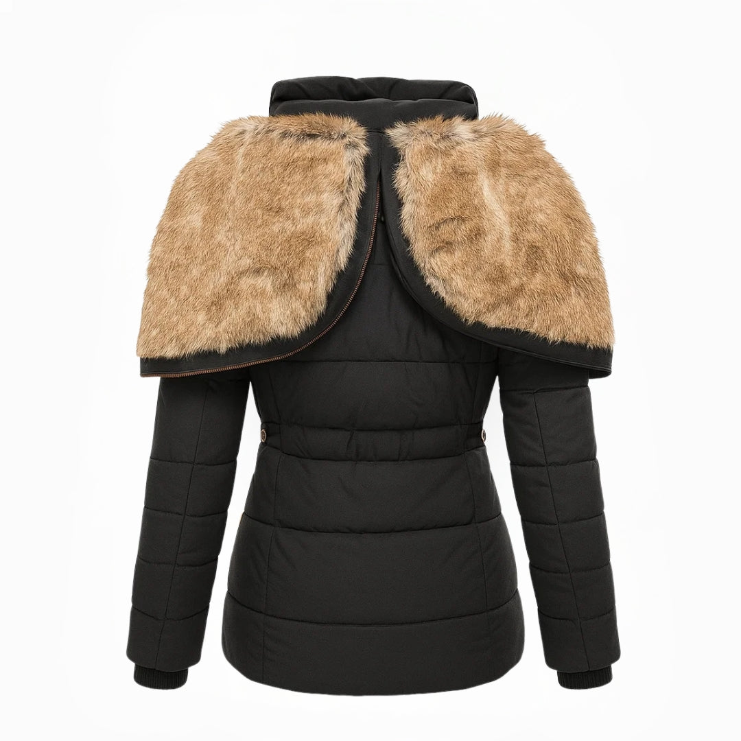 Faux Fur Trim Hooded Puffer Winter Jacket
