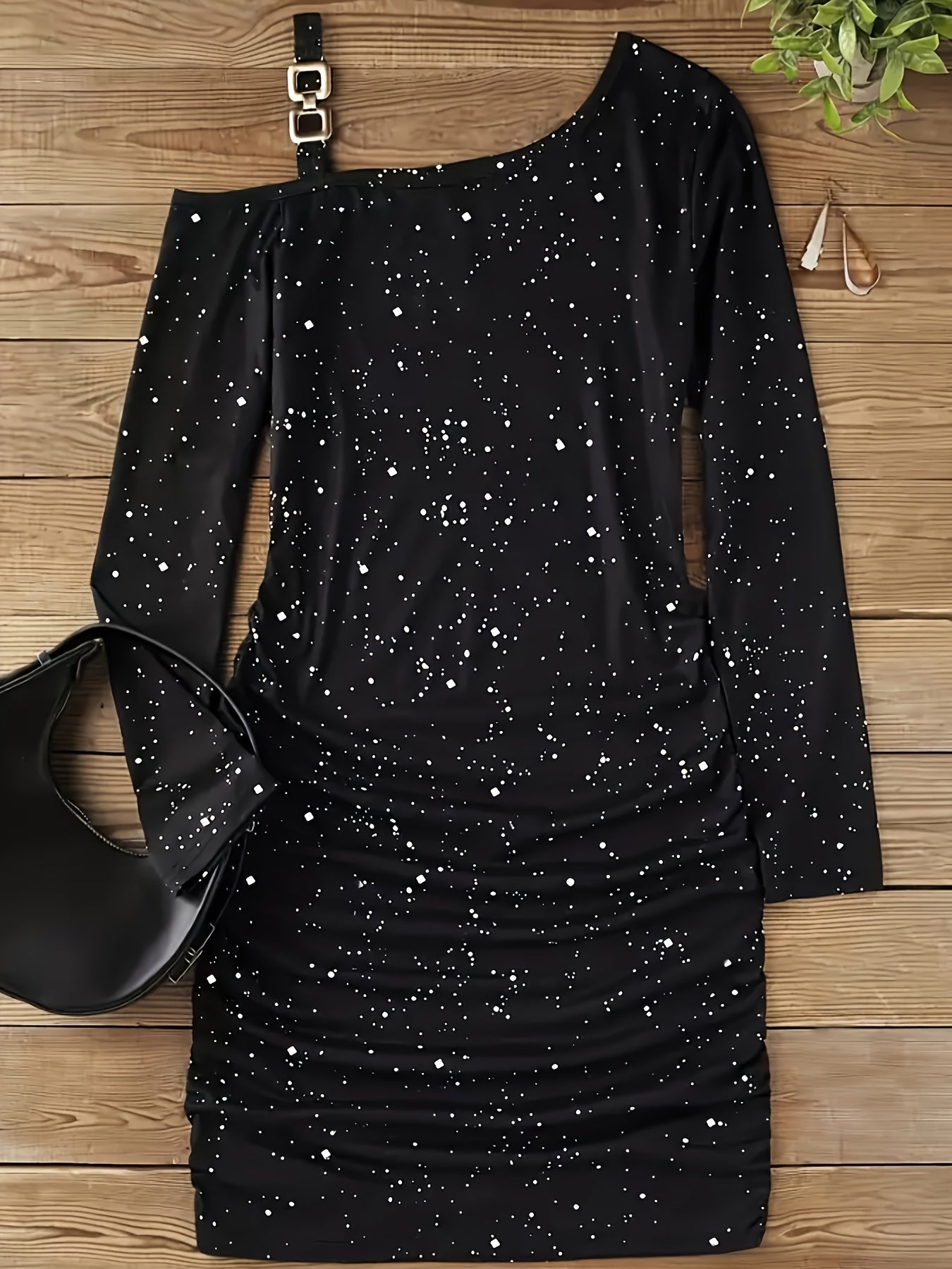 Sparkly One Shoulder Bodycon Mini Dress