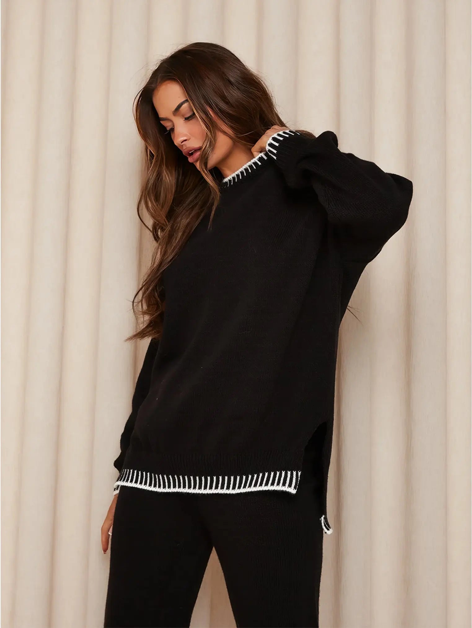 Women’s Cozy Knit Lounge Set with Sweater and Pants