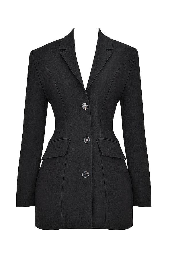 Tailored Double Breasted Blazer Mini Dress for Chic Power Style