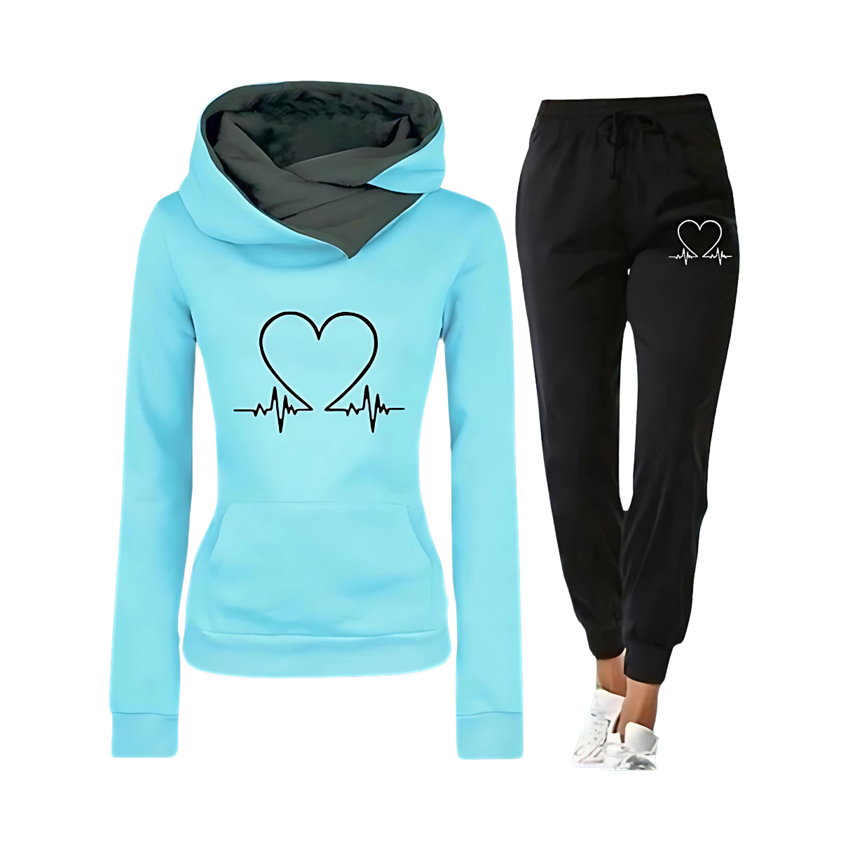 Heartbeat Graphic Hoodie & Jogger Set