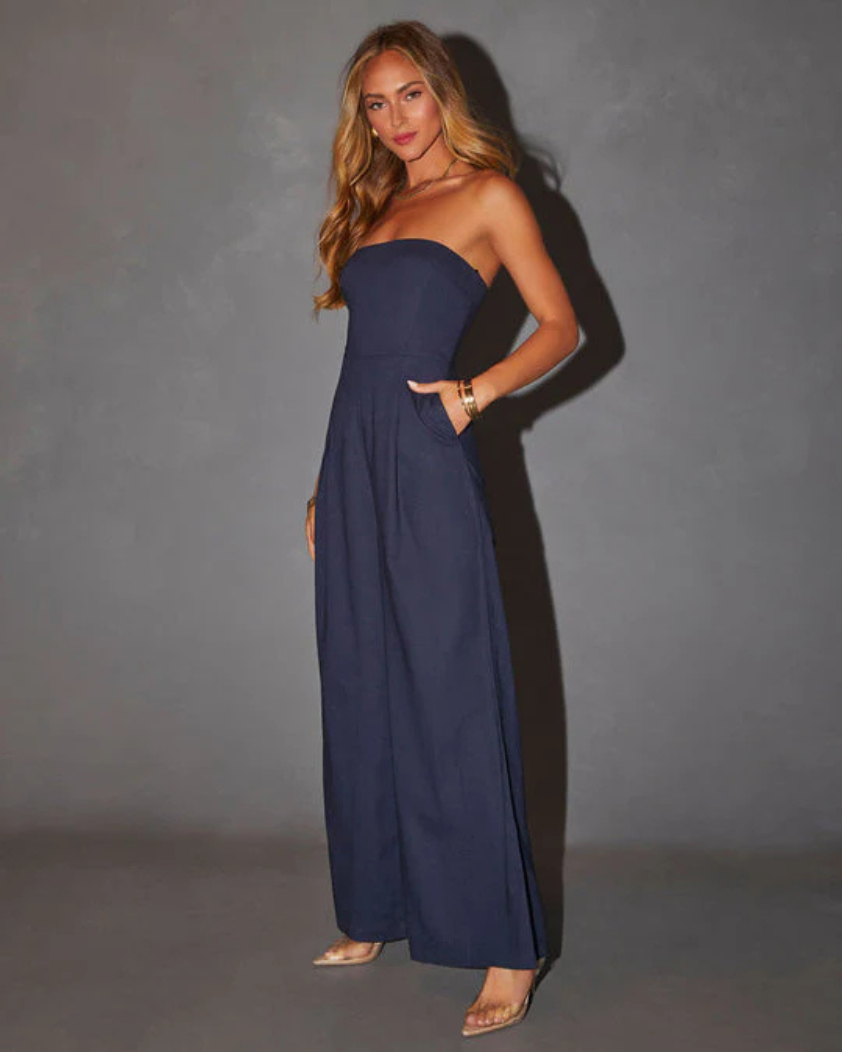 Strapless Wide-Leg Elegant Women’s Jumpsuit