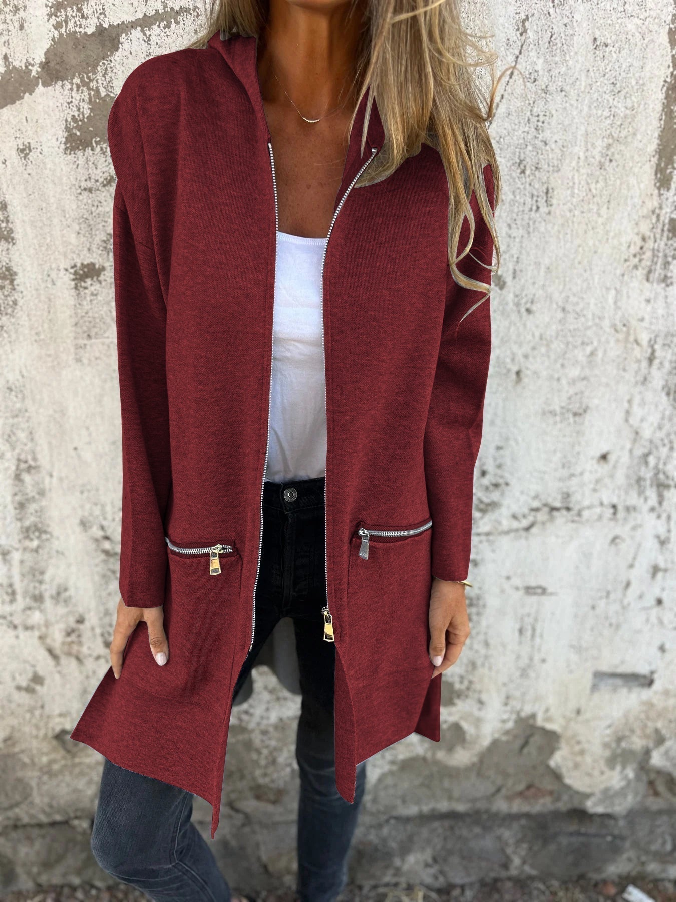 Women’s Open-Front Long Cardigan Coat