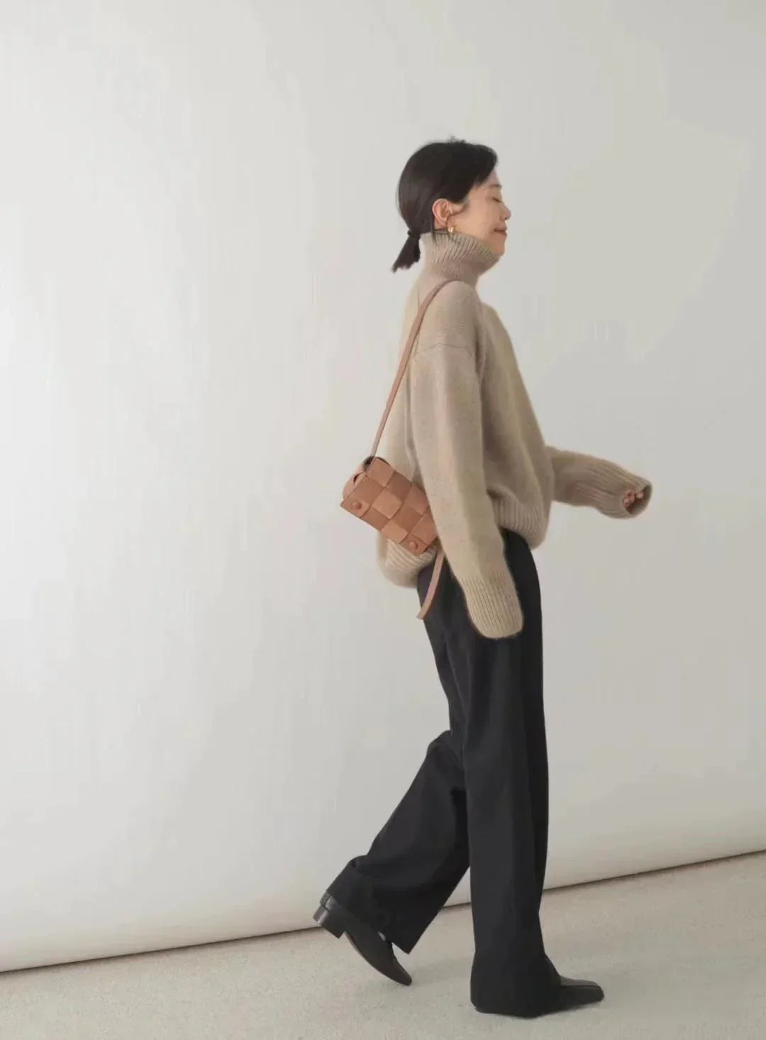 Soft Knit Turtleneck Sweater with Relaxed Silhouette