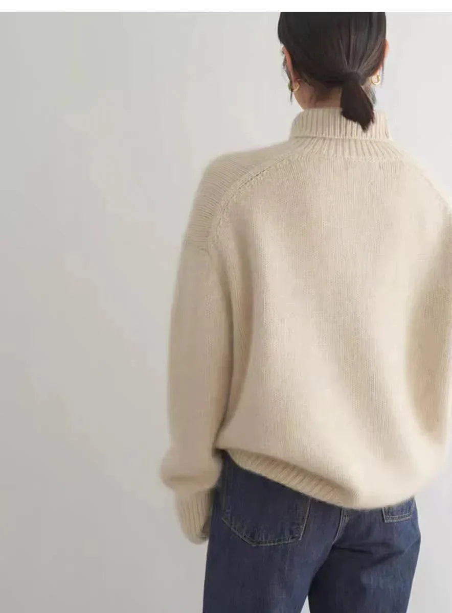 Soft Knit Turtleneck Sweater with Relaxed Silhouette