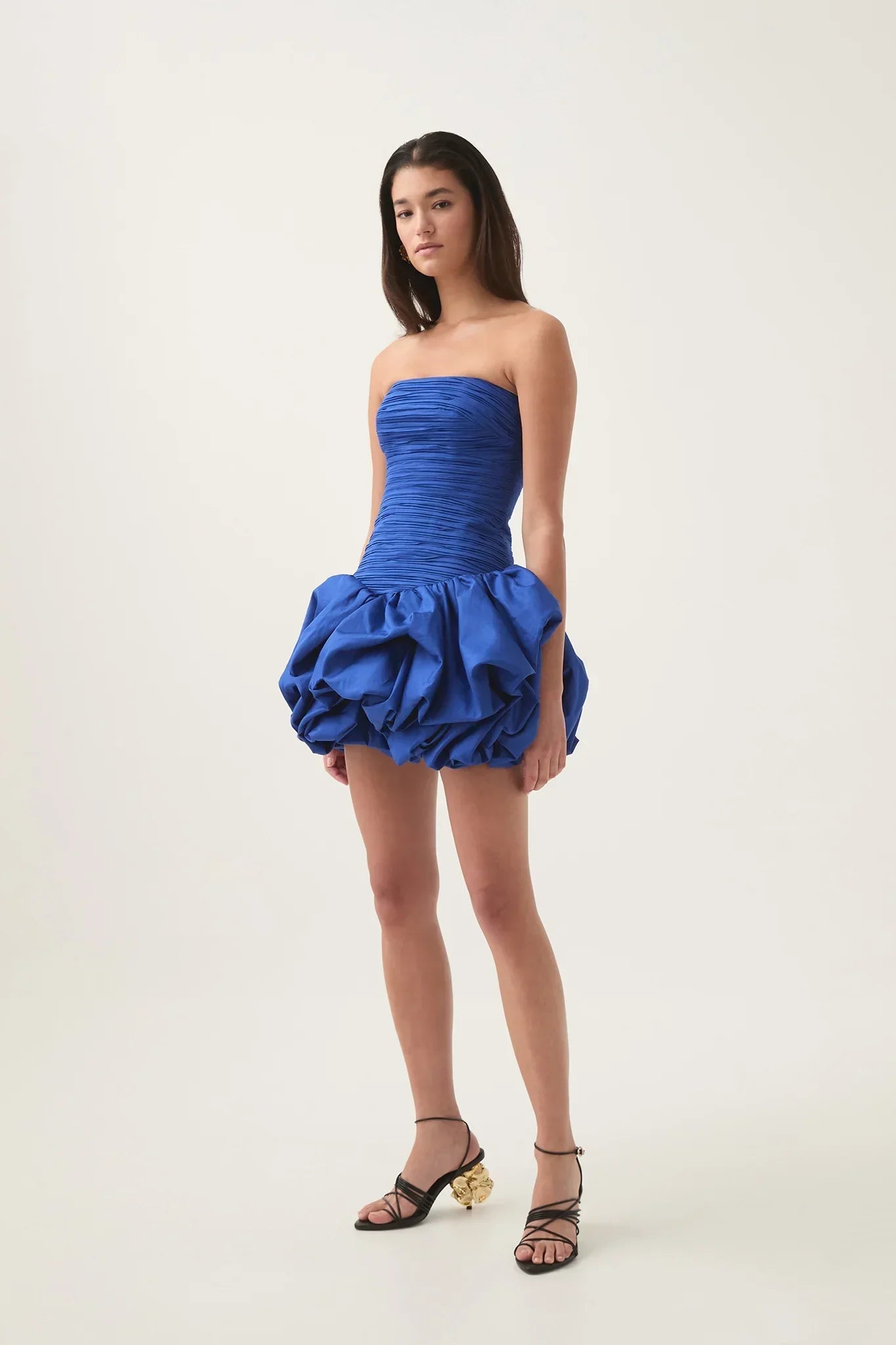 Strapless Bubble Hem Mini Dress