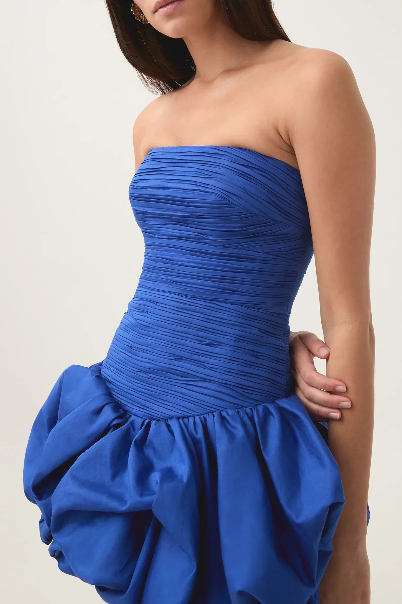 Strapless Bubble Hem Mini Dress