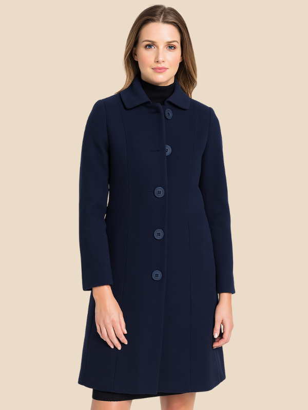 Elegant Long Wool Blend Coat for Women