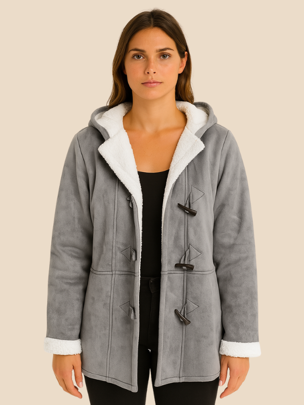 Women’s Hooded Sherpa-Lined Toggle Coat