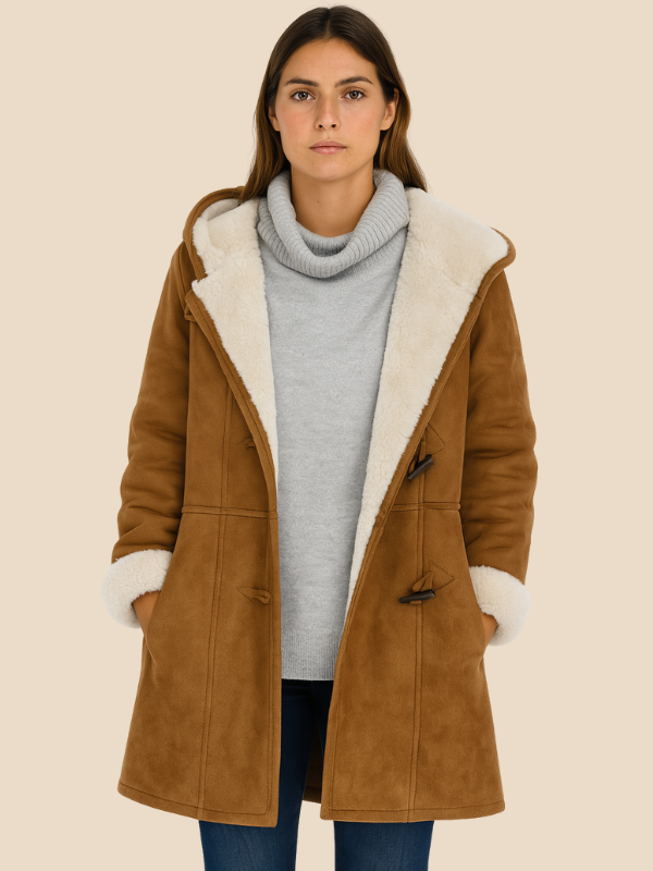 Women’s Hooded Sherpa-Lined Toggle Coat