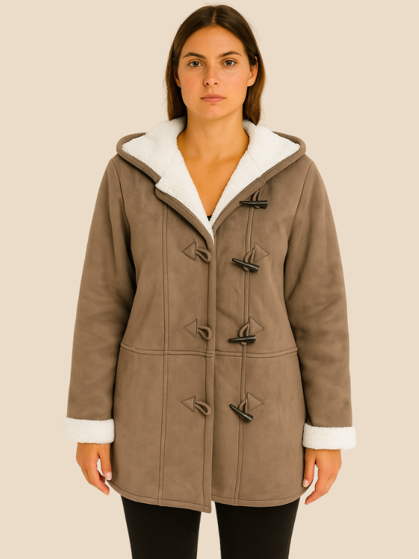 Women’s Hooded Sherpa-Lined Toggle Coat
